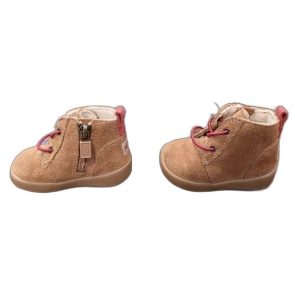 UGG Baby Shoes Boots Tan Brown Red Laces Size 2/3 - Picture 3 of 5